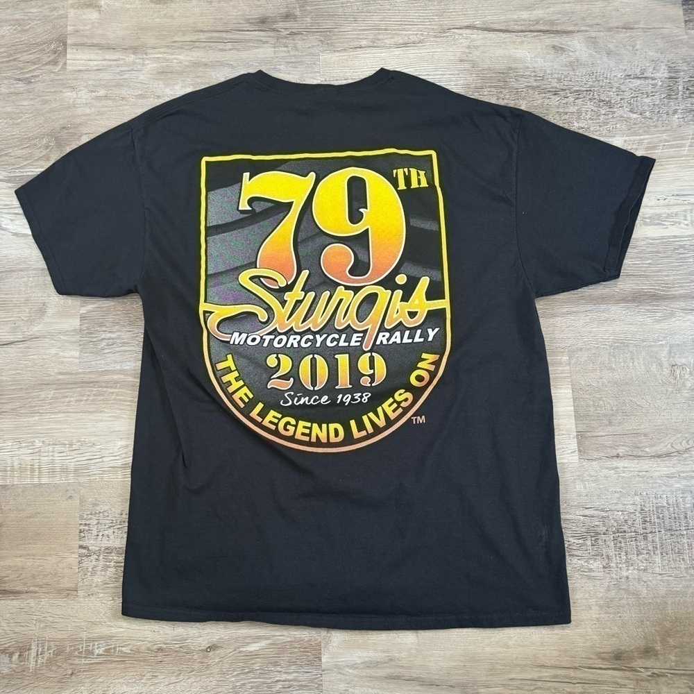Sturgis biker motorcycle festival rally t shirt black size men’s XL 23x30 - Picture 3 of 5